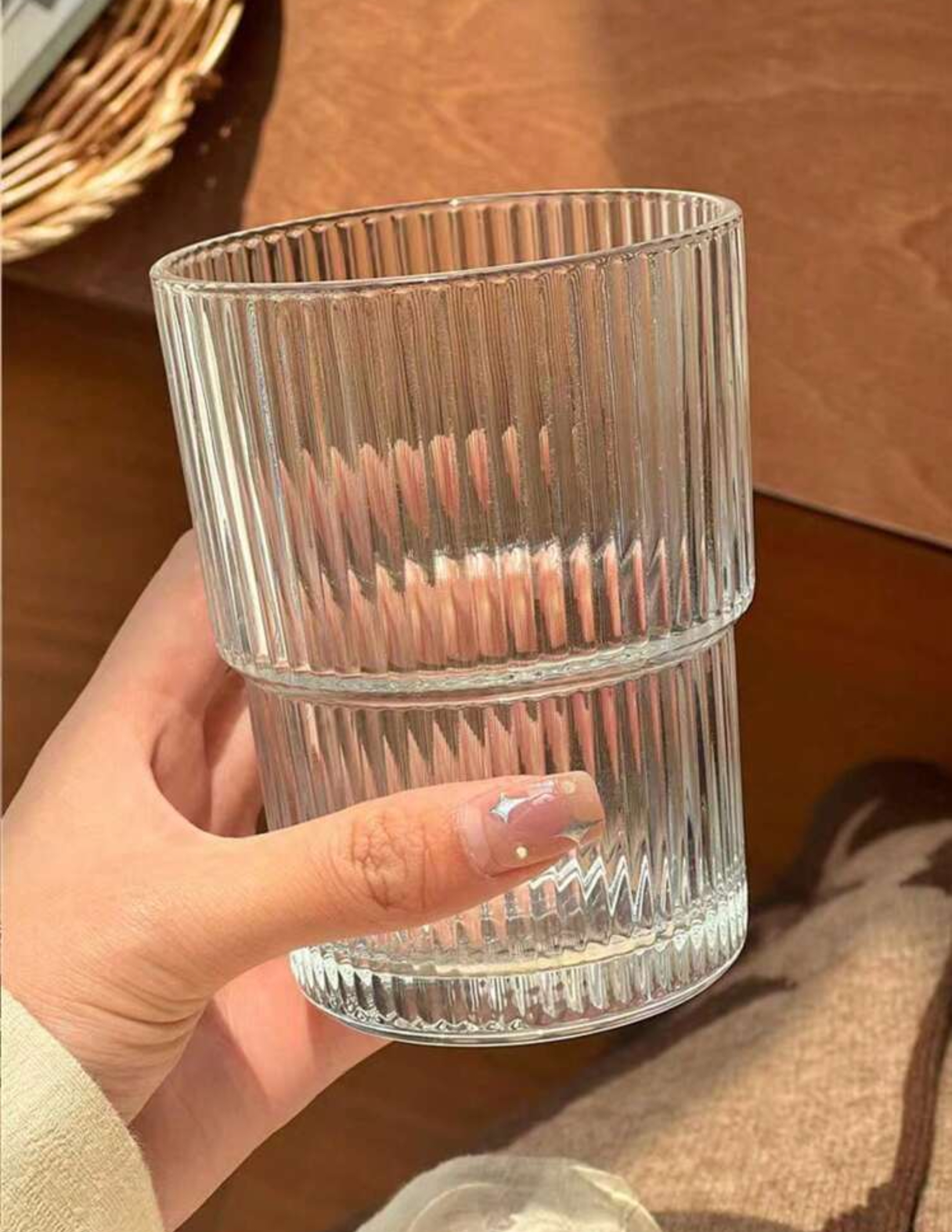 1قطعة كوب زجاج شفاف 